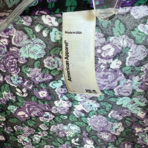American Apparel Floral Tie-Up Crop Top - Picture 3 of 3